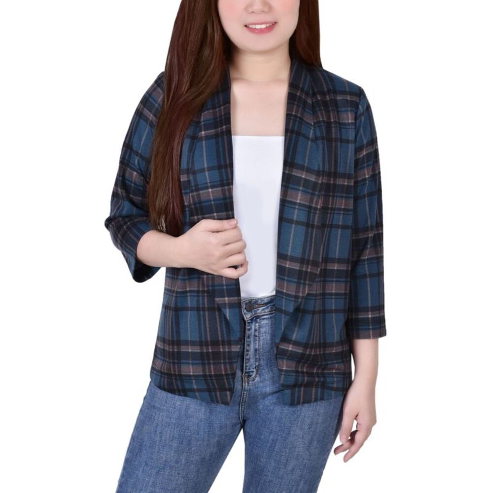 NY Collection Petite 3/4 Sleeve Ponte Jacket